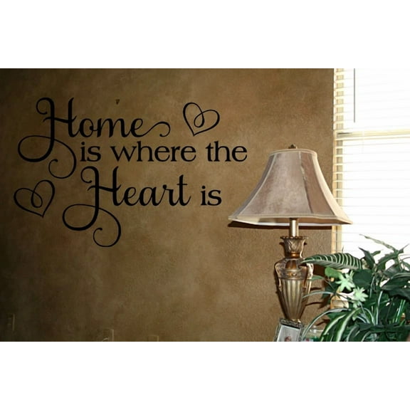 Home Is Where The Heart Is Lettering Vinyl Wall Decals Sayings Quotes Decor