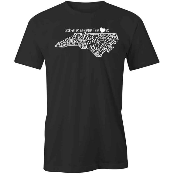 Home Is Where The Heart Is - North Carolina T-Shirt | White Tee Gift