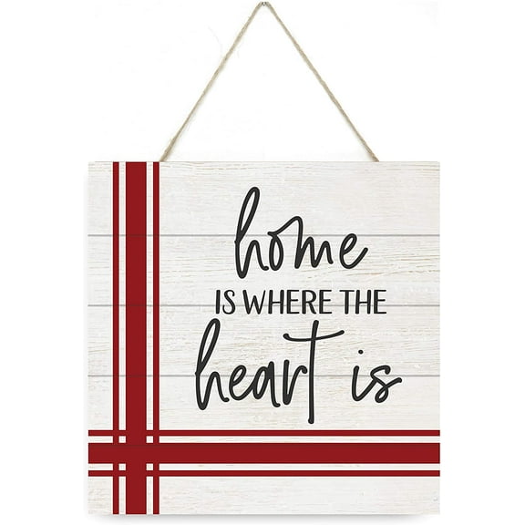 Home Is Where The Heart Is Wooden Plank Sign 7.5x7.5