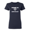 thumbnail image 1 of Home Is Where The WIFI Connects Automatically Sarcastic Novelty Gift Idea Adult Humor Funny Women's Casual Tees, 1 of 3