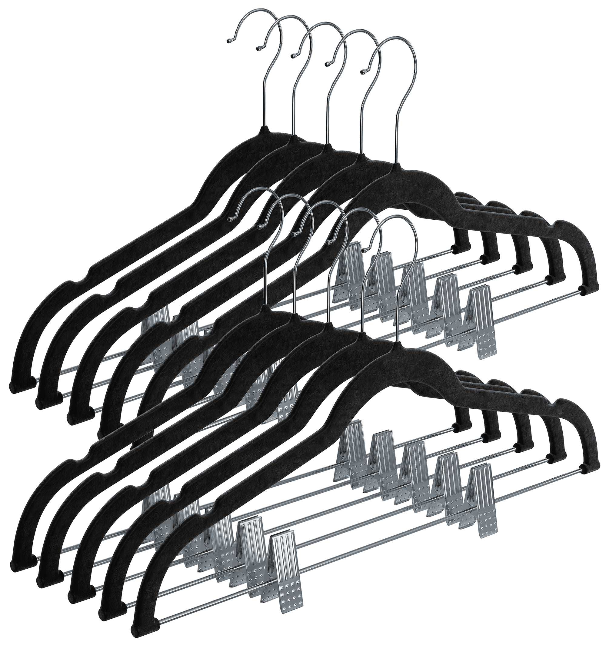 IEOKE Premium Black Velvet Hangers, Anti-Slip, Space Saving, Lightweight,  50 Pack