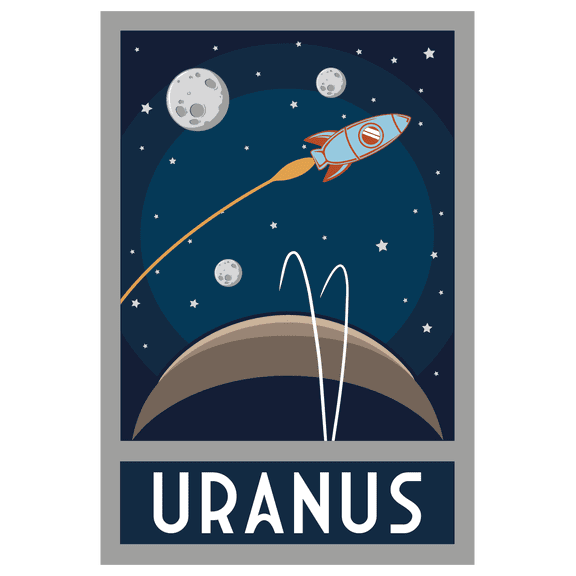 Home Kids Bedroom 20" x 29" Outer Space Mission Patch Moon Stars Spaceship Wall Decoration Uranus Lettering Art Design Easy To Apply Multicolored Vinyl Wall Decal Sticker