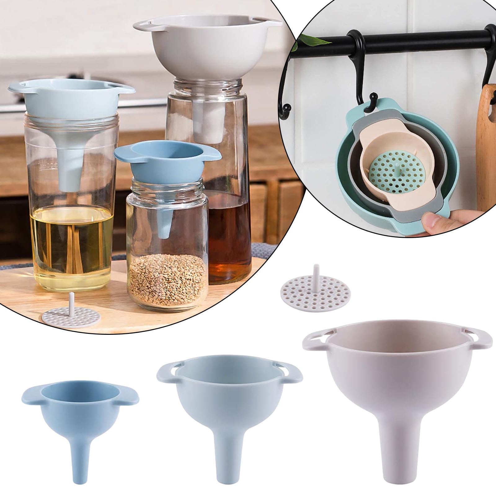 Home & Kitchen 1 Set Funnels For Kitchen Use Funnels For Bottles Funnel With Strainer For