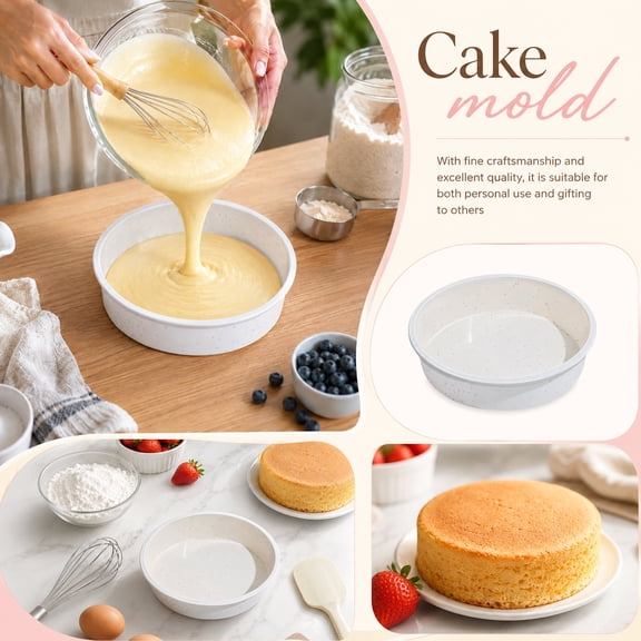Home and Kitchen, Baking Supplies for Home Bakers, Baking Pans for Oven, Bakery Supplies, 9 in X 2.5 in Diameter Round Confetti-Patterned Cake Tray, Versatile Oven-Safe Kitchen