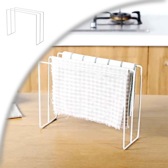 Home Kitchen Countertop Dishcloth Drying Rack, Kitchen Sink Rack Tray, Standing Dishcloth Towel Holder, Dishcloth Storage Rack, Dishcloth Rack for Dish Cloth, Rag, Hand Towel