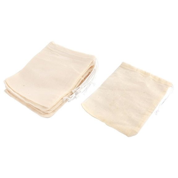 Home Kitchen Empty Spice Powder Soup Herbal Filter Bag Beige 10cm x 8cm 10 Pcs