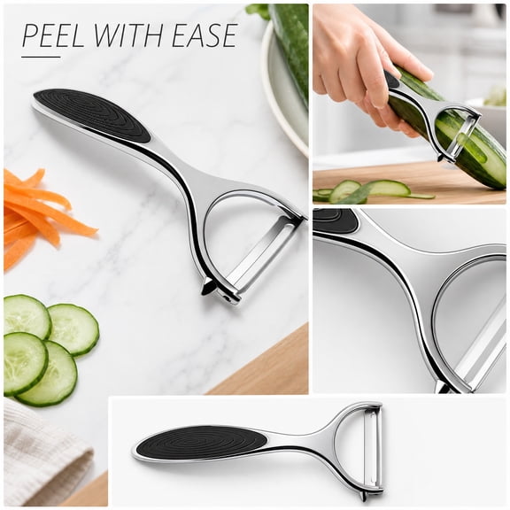 Home & Kitchen, Fruit and Vegetable Peeler, Stainless Steel Kitchen Utensil, Meal Prep Essential, 6X2.5 Inch Heavy Duty Julienne Peeler Vegetable Slicer, Rust-Resistant, Durable