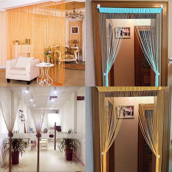 Home and Kitchen, Kitchen Decor and Accessories, Zero Snag Wooden Kitchen Tool, Kitchen Gadgets Best Sellers 2026, 79X20 in Metallic Gold Tassel String Curtain Door Curtain for