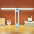 thumbnail image 1 of Home Kitchen Kitchen Dining Home Appliances 2-in-1 Desk Flexible Arm 3 Color Modes Dimmable Double Head Desk Lamps For Home Office Workbench Reading Lamp Desk Light With Sky Blue, 1 of 7