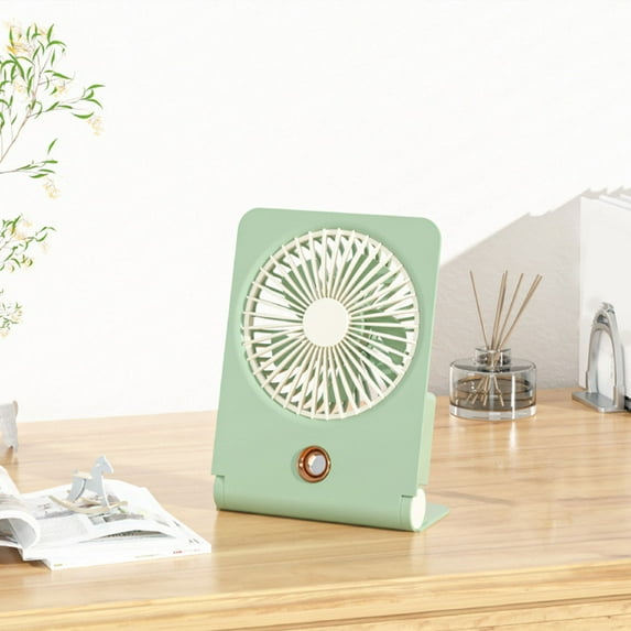 Home Kitchen Lighting Ceiling Fan Creative Hole-free Rechargeable Desktop Ice Fan Mist Humidification And Atomization Technology Wall-mounted Mist Fan USB Green