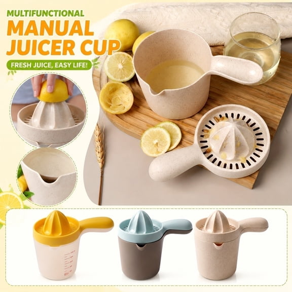 Home & Kitchen Non Electric Juicer, Citrus Squeezer, Handheld Lemon Squeezer, Manual Juice Press, Beige Easy-Grip Hand Juicer Squeezer 7.3X6X4.5 in for Homemade Nutrient-Dense