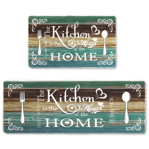 Home Kitchen Rug Sets of 2 Washable Kitchen Mats for Floor, Non Slip Soft Kitchen Area Rug Floor Mat for Kitchen, Laundry Room and Hallway