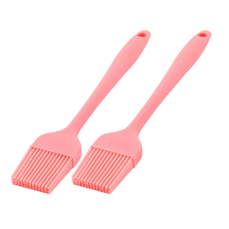 Home Kitchen Silicone Cookie Cake Baking Tool Cream Oil Pastry Brush Pink  2pcs
