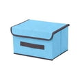 thumbnail image 1 of Home & Kitchen Storage Clearance! WJSXC Cotton And Linen Cloth Covered Storage Box Clothing And Debris Storage Artifacts Household Daily Collapsible Washing Box Blue S, 1 of 1
