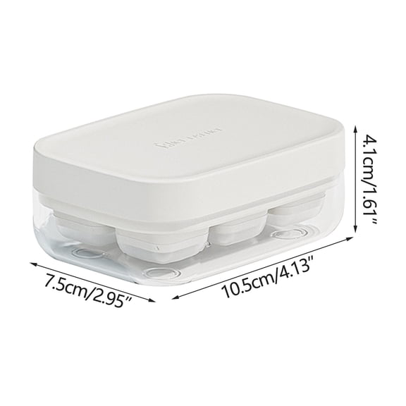 Home & Kitchen Tool Kezqiaxn 2025 New Ice Cubes Maker,6 Hole Ice Cubes Molding Ice Box Small Household Refrigerator Easy-release Ice Lattice with Cover Ice Lattice White
