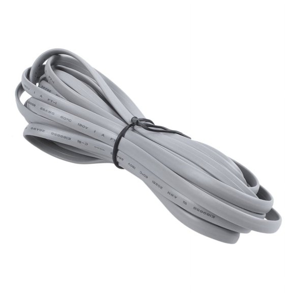 Home  Landline Cable, No Adapter Needed - 5M (16ft) Flat 6mm 6P6C RJ11 Male-to-Male Telephone Cord Gray