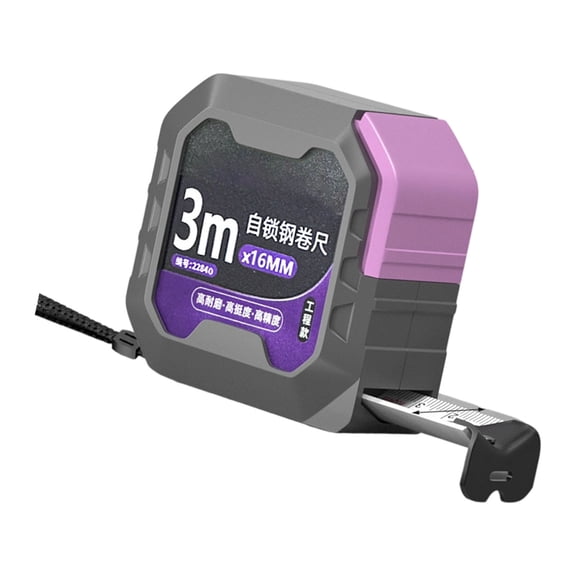 Home Layout Tape Measure with Retractable Steel Tape, Metal ABS Housing and Thumb Hold Control for Marking Work