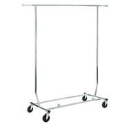 Home Length Adjustable Clothing Rack Rolling Commerical Solid Metal Frame Garment Stand with Casters