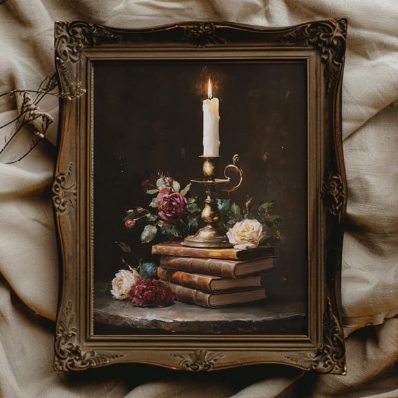 Home Library Wall Art Dark Academia Decor For Reading Nook Wall Decor For Entryway Art Library Decor Book Lover Reader, 8x12 UNFRAMED