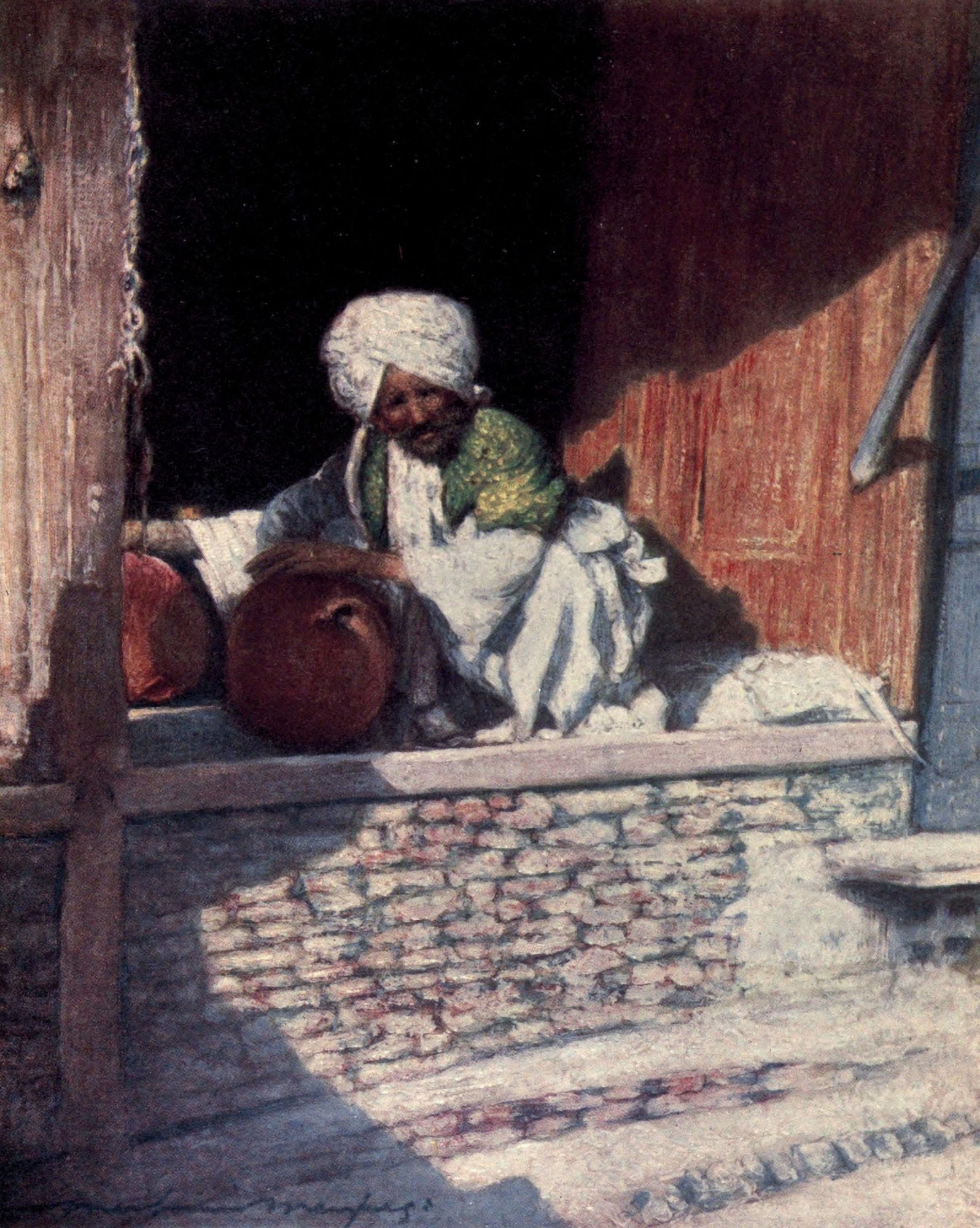 Home Life in India 1917 A Potter Canvas Art - Mortimer Menpes (24 x 36)