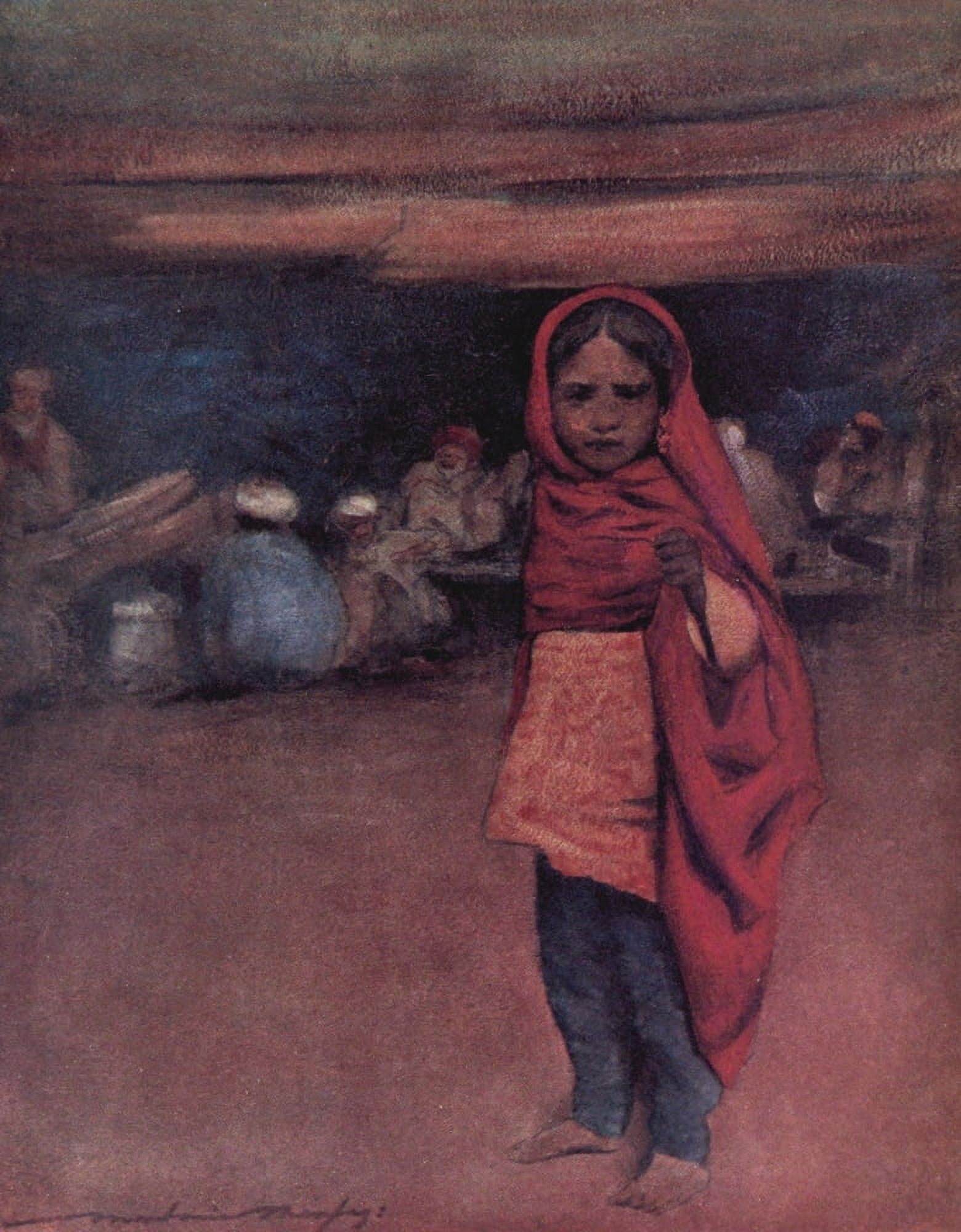 Home Life in India 1917 Indian girl Canvas Art - Mortimer Menpes (24 x 36)