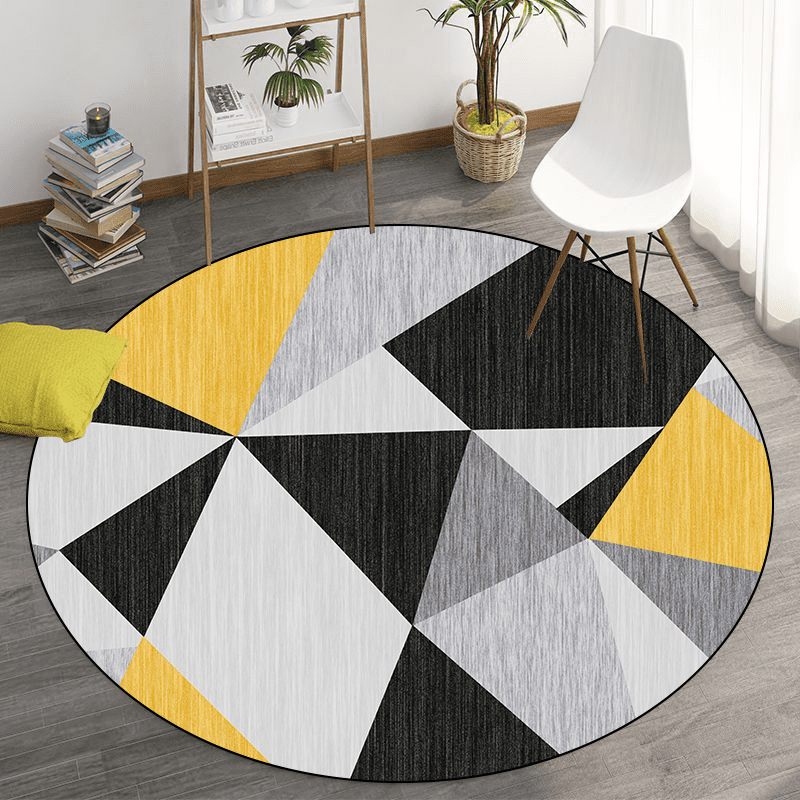 Home Light Luxury Round Carpet Living Room ration Geometry Rugs Hall ...