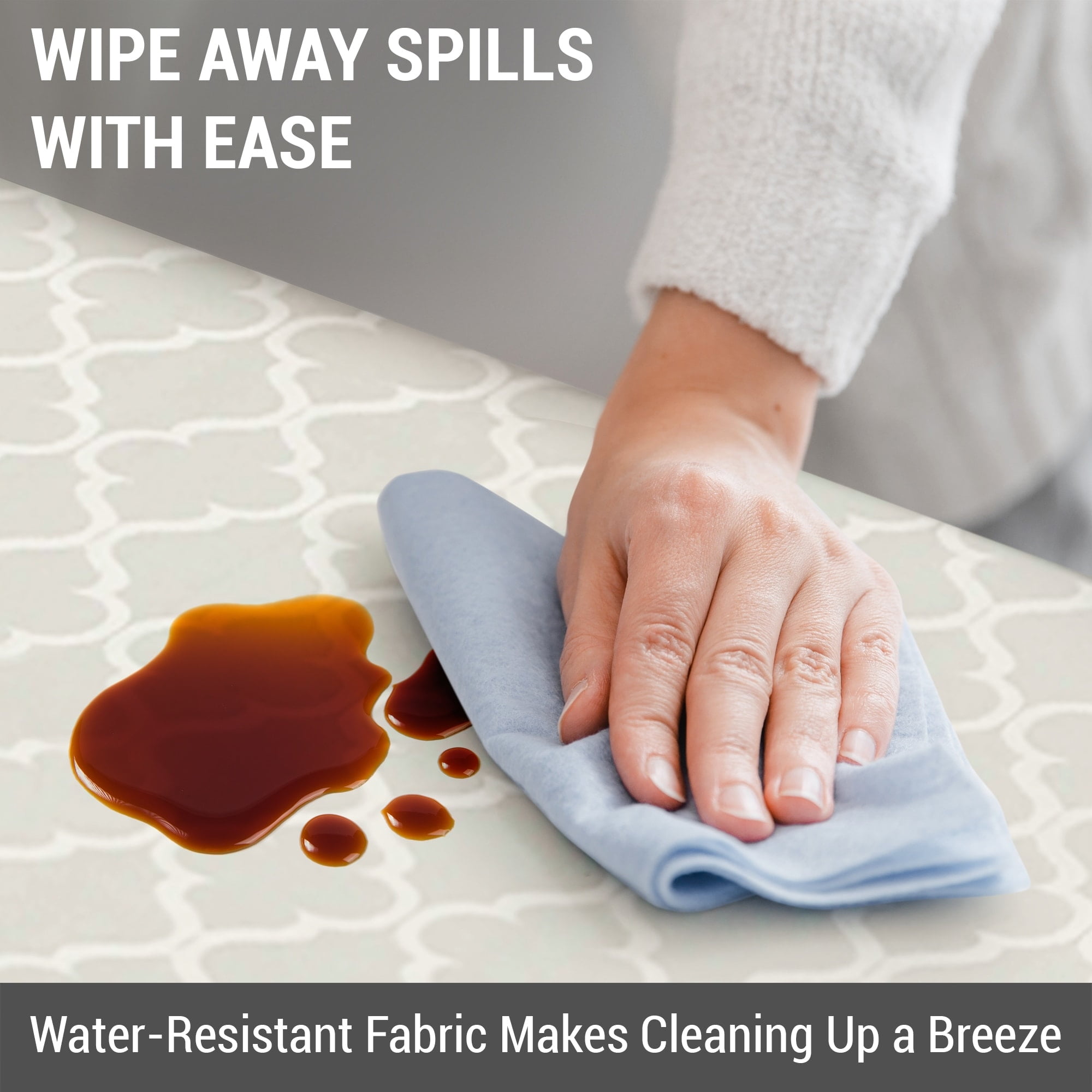 White Water-Resistant Jacquard Fabric Rectangular Tablecloth