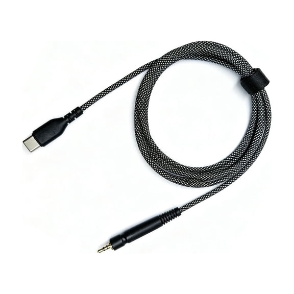 Home Listening Cable, USB C to 2.5 mm Braided Headset Replacement Cord, 150 cm/59 inch Connection for Gaming Voice Chat, Work Calls