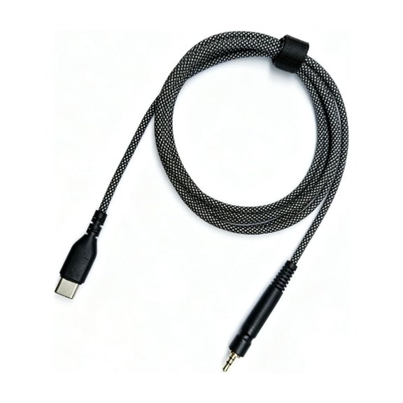 Home Listening Cable, USB C to 2.5 mm Braided Headset Replacement Cord, 150 cm/59 inch Connection for Gaming Voice