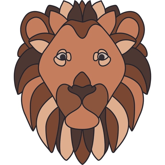 Home Living Room Bedroom Stained Glass Lion Design Vinyl Static Cling Wall Window Decoration - Removable Glass Film Animal Art Sticker - Waterproof Window Mural Large Cat Wall Decor 8" x 10"