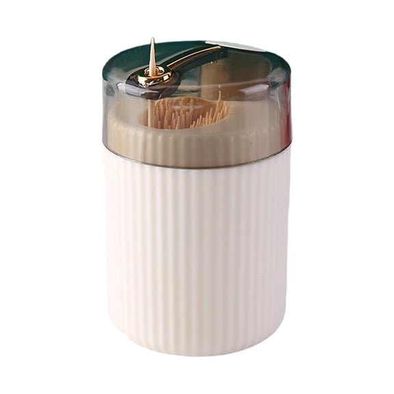 Home Living Room Toothpick Dispenser – Press-to-Open Stainless Steel & Acrylic Toothpick Holder for Kitchen, Dining, or Bathroom