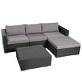 thumbnail image 1 of Home Loft Wicker and Metal 5 Piece Seating Sectional Set with Cushion, 1 of 13