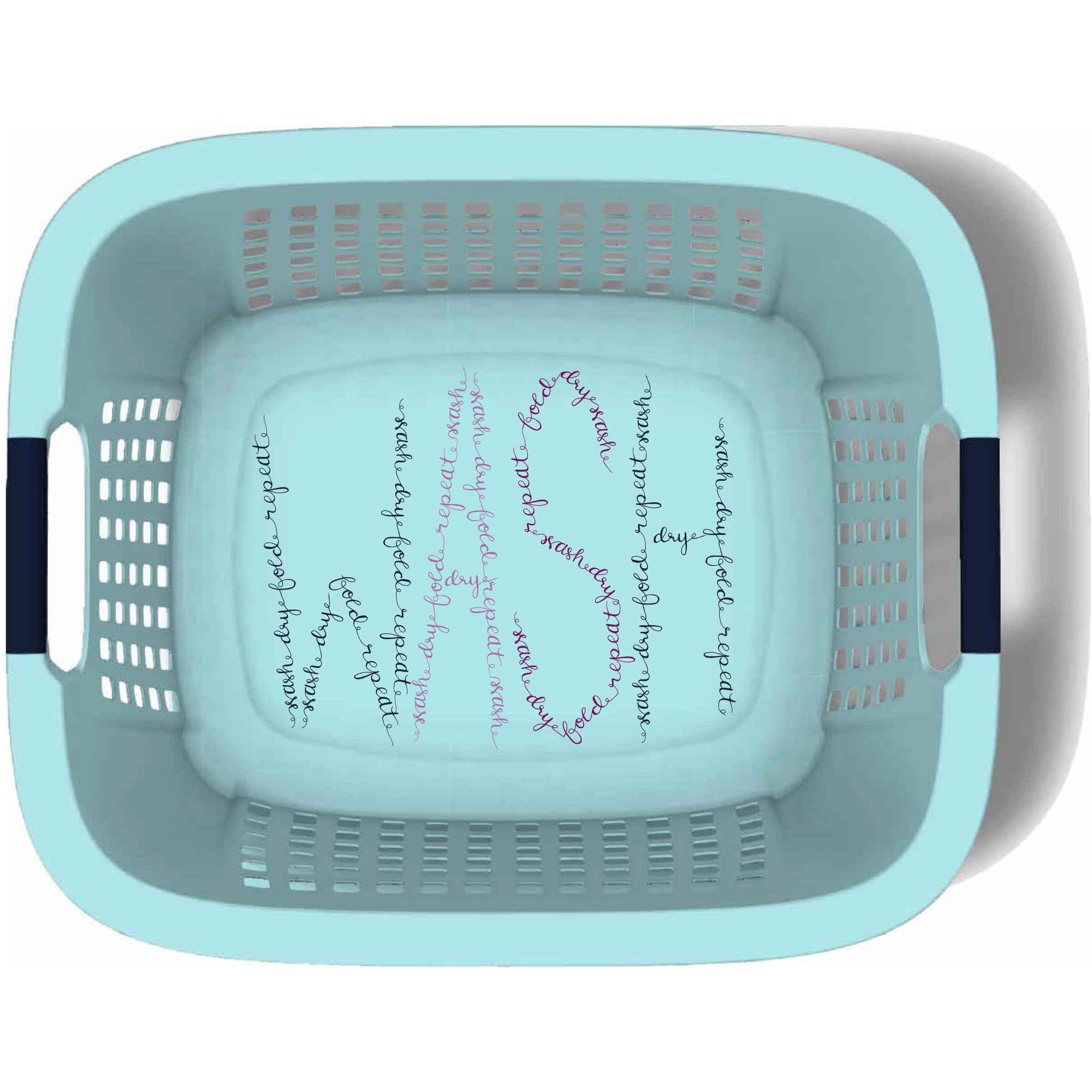 Home Logic 1.5Bu Laundry Basket with Decorative "WASH" IML Label
