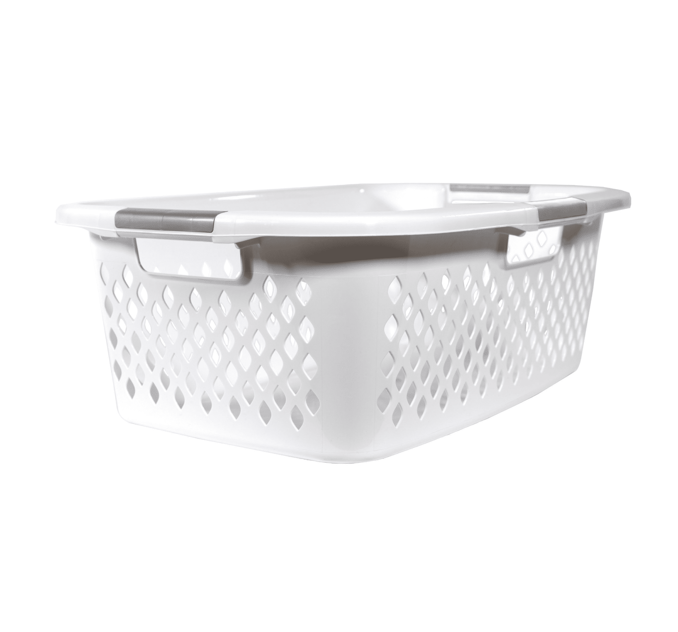 Home Logic 1.5-Bu Front Load Plastic Laundry Basket, White (Set of 4)