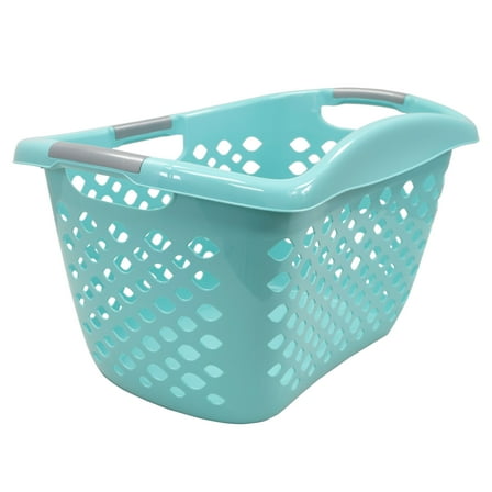 Home Logic 1.8 Bushel Hip Grip Plastic Laundry Basket, Teal, Adult / Tween