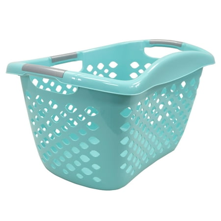 Home Logic 1.8 Bushel Hip Grip Plastic Laundry Basket, Teal, Adult