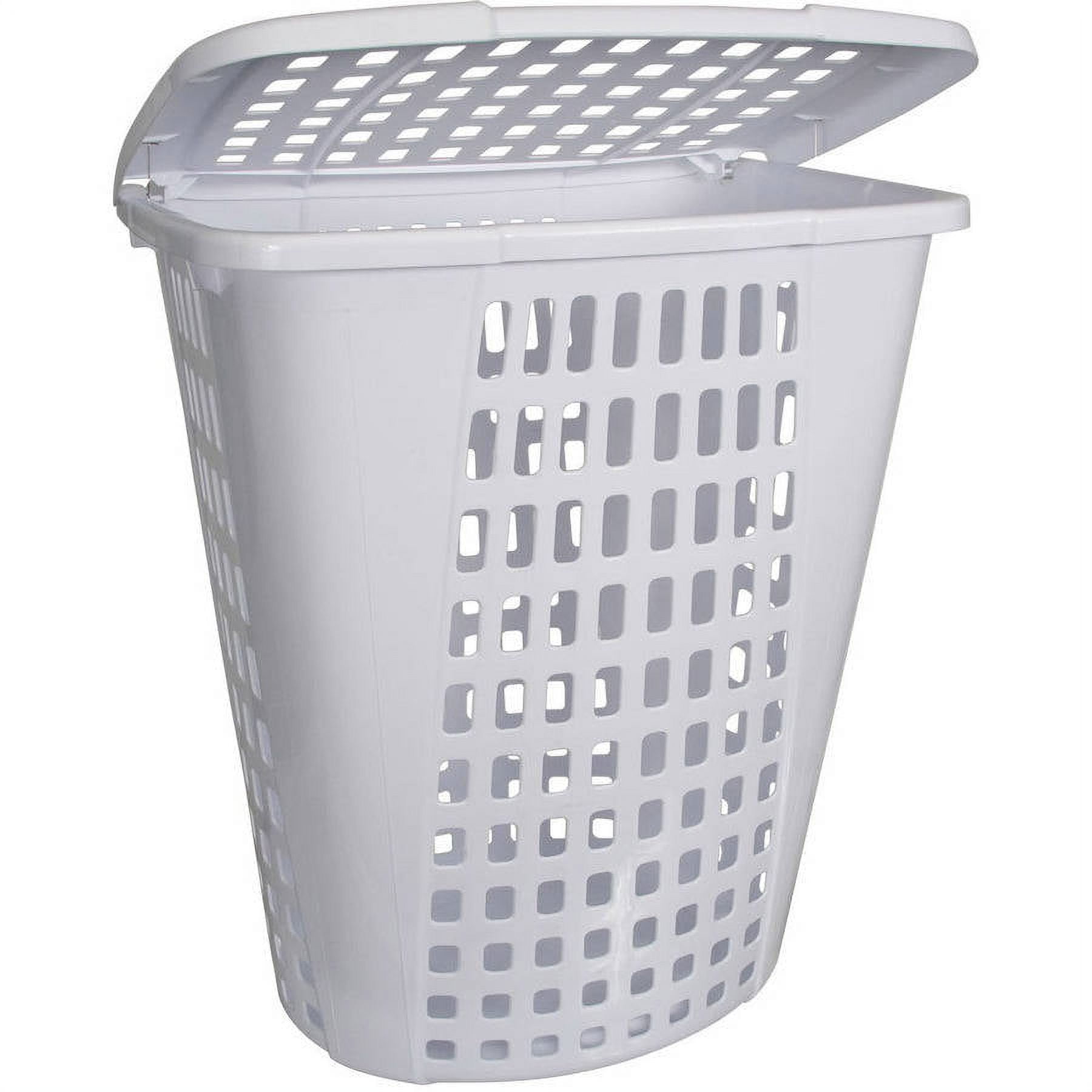 Home Logic 2.0Bu Large Capacity Lidded Laundry Hamper, White