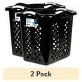 (2 pack) Home Logic 2 Bushel Lamper Plastic Laundry Basket with Silver