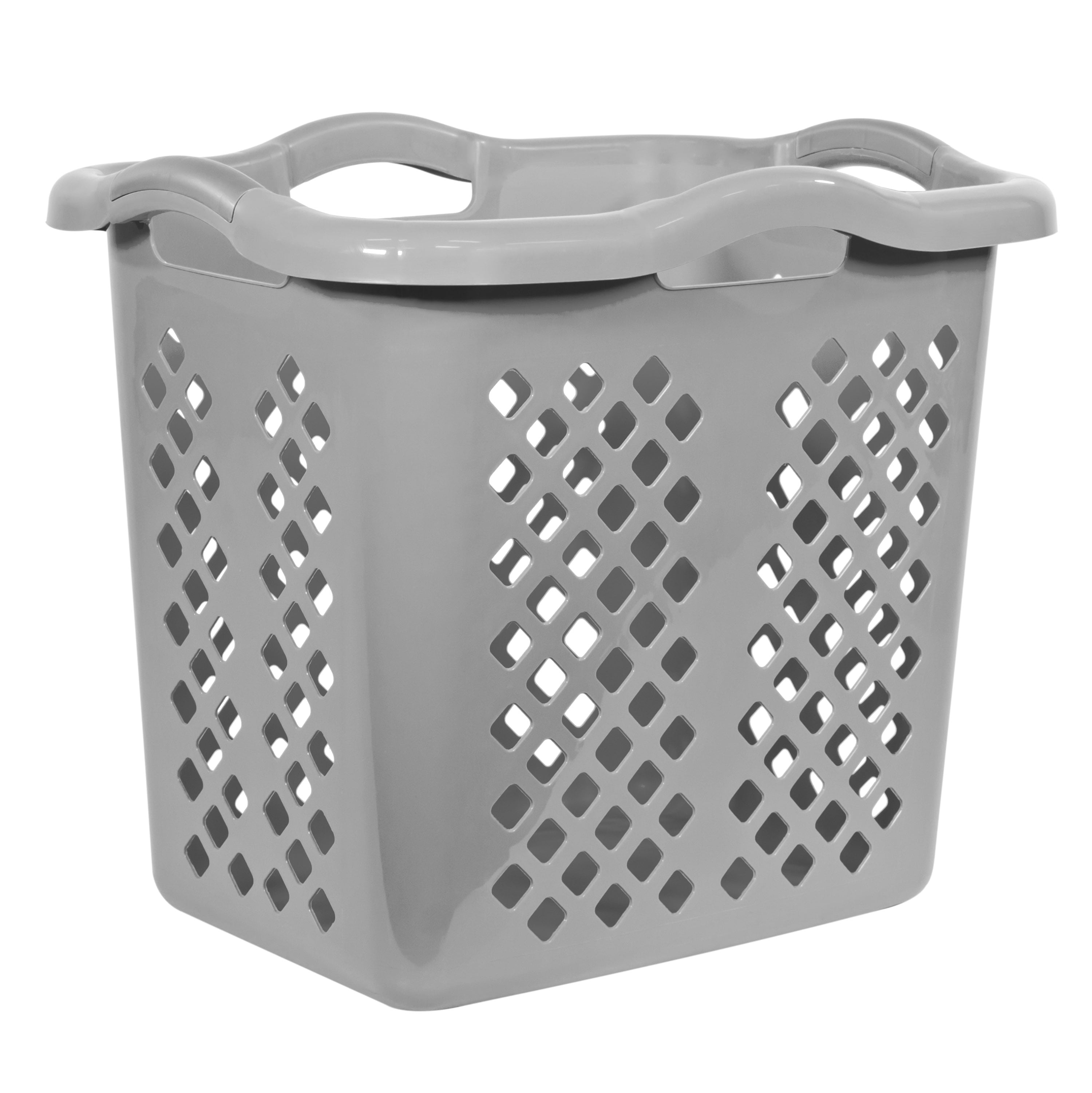 Home Logic 2 Bushel Lamper Plastic Laundry Basket, Gray