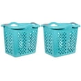 thumbnail image 1 of Home Logic 2 Bushel Plastic Lamper Laundry Basket with Silver Handles, Teal Splash, 2 Pack, 1 of 4