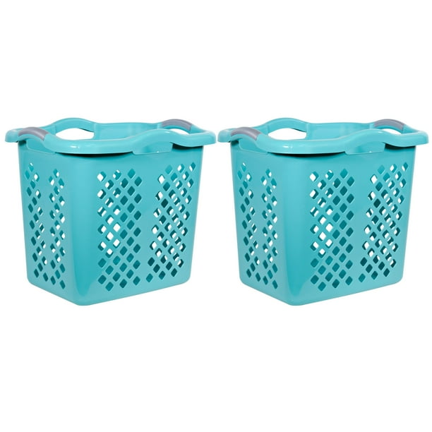 Home Logic 2 Bushel Lamper Plastic Laundry Basket with Silver