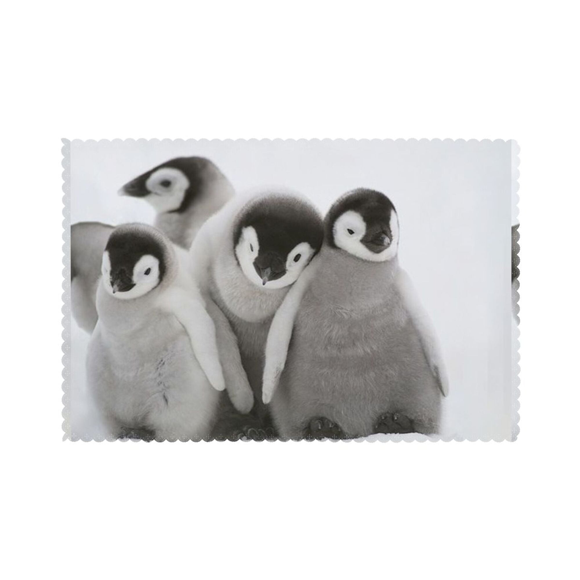 Home Lots Of Penguins Cute White Placemats Set Of 6 Washable Wipeable