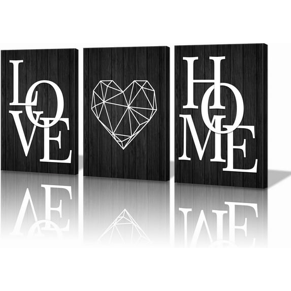 Home Love Wall Decor- Home Love Poster- Black and White Canvas Painting for Living Room Nordic Decoration Home Art