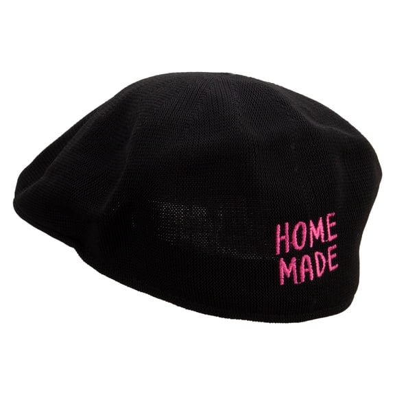 Home Made Text Embroidered Big Size Mesh Ivy Cap - Black XL-2XL