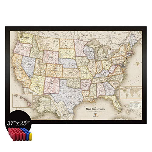 Home Magnetics Interactive United States Map Art Framed Magnetic Home Magnetics Interactive United States Map Art Framed Magnetic Geographic Map 30 Marker Pins Included 37x25 4174dfc4 738f 4b38 9b1c 08a7c9454cb5.4ff3d9f75866831521b514d55973efd5 