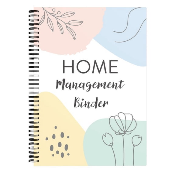 Home Management Binder - Organize Household Tasks, Budget, Meal Plans & Important Documents With Customizable Sections, Durable Spiral Binding, Label Stickers Included - For