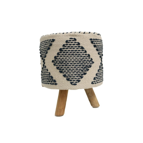 Home&Manor Cannes Cotton Round Stool