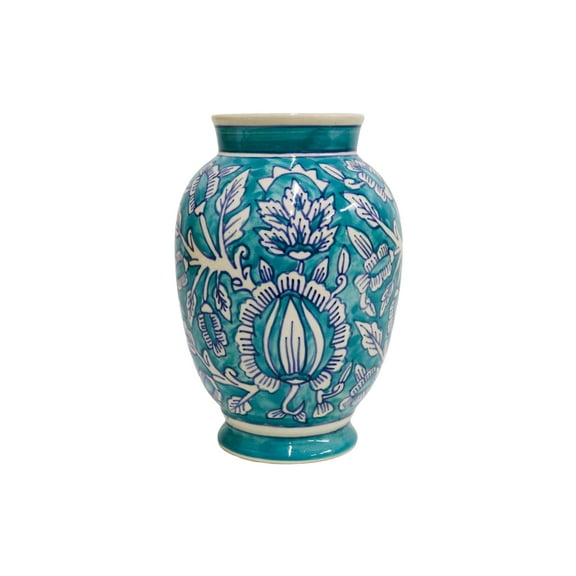Home&Manor Classic Ceramic Vase Teal