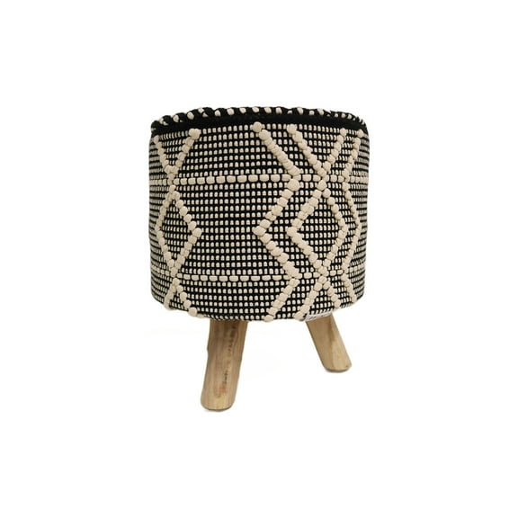 Home&Manor Dijon Cotton Round Stool