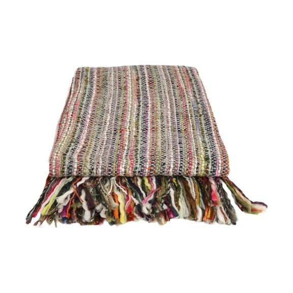 Home&Manor Handcrafted 100% Wool Throw Blanket